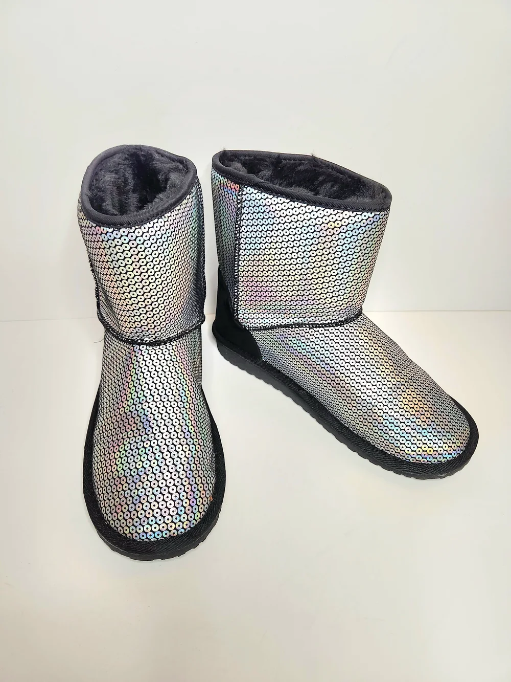 Kids Iridescent Sequin Boots